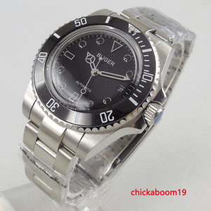 【送料無料】　腕時計　40mm bliger schwarzes zifferblatt drehbare schwarzeリュネットデータムautomatik40mm bliger schwarzes zifferblatt drehbare schwarze l
