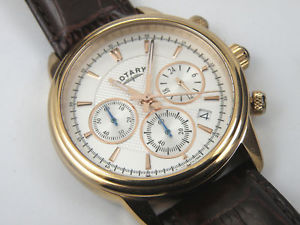 【送料無料】　腕時計　ロータリーメンズモナコローズゴールドレザーストラップウォッチrotary gs0287906 mens monaco rose gold plated leather strap watch