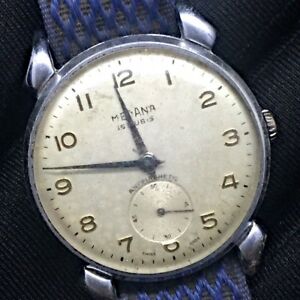 【送料無料】　腕時計　ビンテージロープmedana vintage watch working hand manual winding rope 34,5 mm