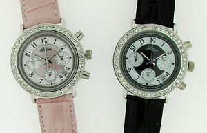 【送料無料】　腕時計　レディーススワロフスキークリスタルベゼルウォッチseline ladies cronograph watch with swarovski crystal bezel