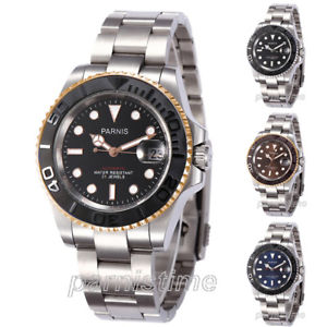 【送料無料】　腕時計　41mmパーニスサファイア21ステンレス41mm parnis sapphire 21 jewels automatic men watch stainless steel bracelet｜hokushin