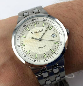 【貨物輸送無料】 ウオッチ フィリップリフレクションスイスwatch philip watch reflexion swiss made watch men 38粍 wr 10 気圧 nos