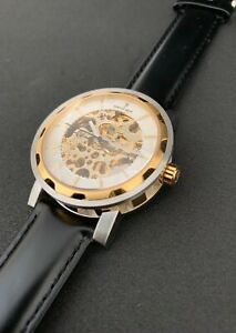 【貨物輸送無料】 ウオッチ レザーウォッチweird ape skeleton automatic leather watch with bkg