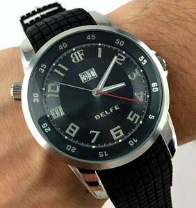 【貨物輸送無料】 ウオッチ ラバースケルトンサブウォッチreloj belfe automtico gran fecha 45粍 acero watch rubber skeleton sub deporte