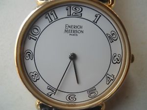 【送料無料】 腕時計 アンプアナログドレスフランスemerich meerson womens green leather amp; analog dress wrist watchmade in france