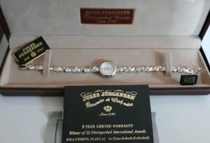 【貨物輸送無料】 ウオッチ ジュールステンレススチールベゼルレディースブレスレットウォッチjules jurgesen stainless steel bezel crystals ladies bracelet quartz watch 7728w