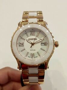 【貨物輸送無料】 ウオッチ ローマーブランドレディースセラミックローズゴールドステンレススチールroamer ladies ceraline pure white ceramic amp; rose gold st steel watch 9429804923