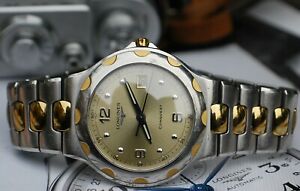 【送料無料】 腕時計 クォーツバイカラーブレスレットlongines conquest quartz bicolour gents bracelet watchstunning|hokushin