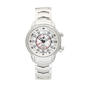 【送料無料】 腕時計 ゾーンエリーゼアテナイシルバーシェブロンホワイトtritime zone womens elise in athenian silver chevron white motherof peal by t|hokushin