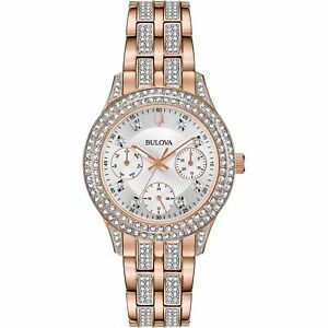 【送料無料】　腕時計　reloj de pulsera de cristal deブローヴァ98n113la mujeresreloj de pulsera de cristal de bulova 98n113 las mujeres｜hokushin