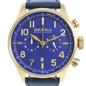 【貨物輸送無料】 ウオッチ authentic brera orologi brclc 46ステンレス鋼authentic brera orologi brclc 46 watches goldnavy stainless steelleather