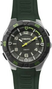 【送料無料】　腕時計　ダコタ23693ステンレスケースwシリコーンled microlightdakota 23693 stainless steel case wgreen silicone strap led microlight watch