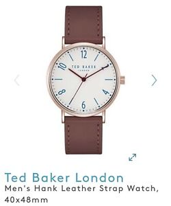 【送料無料】　腕時計　テッドベーカーロンドンメンズハンクレザーストラップウォッチted baker london mens hank leather strap watch, 40x48mm
