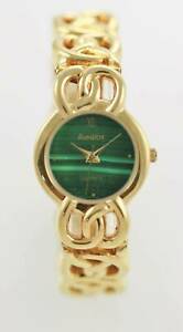 【送料無料】　腕時計　レディースゴールドステンレススチールバッテリーグリーンクォーツarmitron watch womens gold stainless steel water resistant battery green quartz
