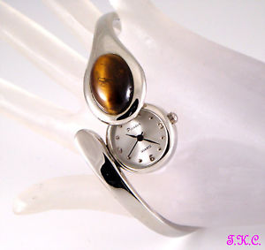 【送料無料】　腕時計　ビンテージタイガーアイスネークスライダーレディースvintage genuine tiger eye gemstone snake slider ladies brcelet