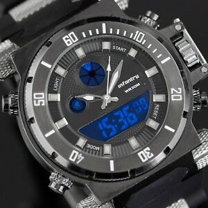 【送料無料】　腕時計　メンズクロノグラフアラームスポーツデジタルクオーツinfantry mens chronograph alarm army military sports digital quartz wrist watch