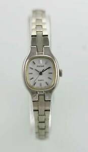 【送料無料】　腕時計　パルサーwomensステンレスシルバーバッテリークオーツpulsar watch womens stainless steel silver water resistant battery white quartz