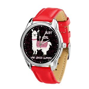 【送料無料】　腕時計　ウォッチクリスマスクールfunny just a girl who love llamas wristwatch watch birthday christmas cool gift