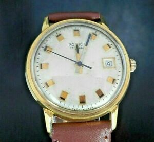 【送料無料】　腕時計　poljot 17マンussr 1960cal2414デイpoljot 17 jewels ussr 1960s cal2414 mans wrist watch gold plated day