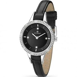 【送料無料】　腕時計　accuristロンドンmontreen cuirノアール8041accurist london femmes montre bracelet en cuir noir 8041