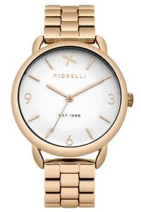 【送料無料】　腕時計　ブランローズブレスレットfiorelli femmes cadran blanc or rose bracelet montre fo023rgm
