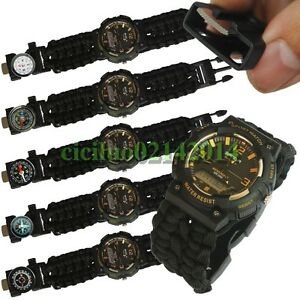 【送料無料】 腕時計 ファッションデュアルタイムデジタルスポーツfashion dual time digital military army men sport paracord led swim wrist watch