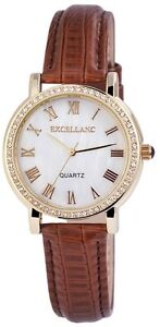 【送料無料】　腕時計　クォーツホワイトゴールドブラウンアナログメタルレザーウォッチwomens quartz watch white gold brown analogue metal leather w60463612196500