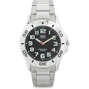 【送料無料】　腕時計　メンズシルバーステンレス qamp;q mens silver stainless steel wristwatch q626j20