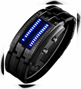 【貨物輸送無料】 ウオッチ バイナリマトリックスデジタルメンズクラシッククリエイティブウォッチbinary matrix blue led digital waterproof watch mens classic creative