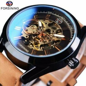 【送料無料】　腕時計　カジュアルスポーツスケルトンウォッチforsining 2017 casual genuine leather sport wrist men skeleton watch