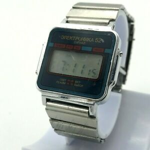 【送料無料】　腕時計　デジタルビンテージアラームソクォーツelektronika 52 signal blue digital vintage date alarm ussr original quartz watch 17,266円