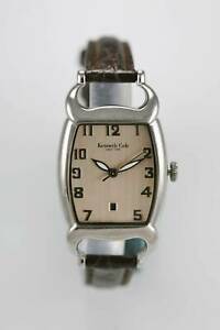 【送料無料】　腕時計　ケネスコールウォッチクオーツkenneth cole watch women stainless silver water resist brown leather date quartz