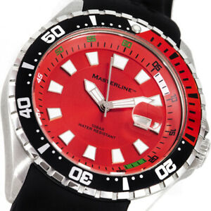 【送料無料】　腕時計　listingsubmasterline schraubkrone zfferblattシリコーン listingsub watch man masterline schraubkrone zfferblatt red, silicone st
