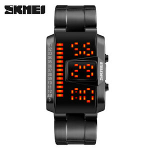 【送料無料】　腕時計　オーバーバススポーツas fr4924 impermeable a leau 5bar en acier inoxydable rectangle montre sport