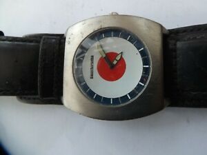 【送料無料】　腕時計　ヴィンテージレザーストラップウォッチa vintage gents quartz lambretta watch with lambretta leather strap