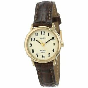 【送料無料】　腕時計　ブラウンリーダーレディースクォーツライトレザーストラップウォッチtimex brown easy reader ladies quartz night light leather strap analouge watch