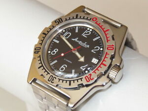 【送料無料】　腕時計　ヴォストークロシアマニュアルダイバーvostok amphibian russian military man watch auto diver 200 m amphibia 110909
