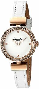 【送料無料】　腕時計　ケネスコールkc100223022yrguar rrp85kenneth cole kc10022302 rose gold plated white strap crystal set 2yrguar rrp 85