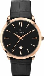 【送料無料】 腕時計 accurist da uomo quadranteネロcinturino pelle7029 7999accurist da uomo quadrante nero cinturino pelle 7029 7999