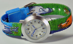 【送料無料】　腕時計　70301111regent children wrist watch blue white with cloth tape 70301111