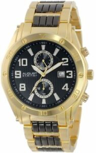 【送料無料】　腕時計　ニュー8シュタイナーas8070ygクオーツツートンカラー mens august steiner as8070yg daymonth quartz twotone bracelet watch