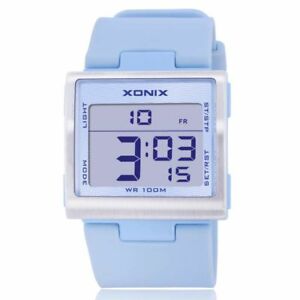【送料無料】　腕時計　asfr1132710barゴムwoman numerique ledmontreas fr11327 impermeable 10bar caoutchouc rectangle woman numerique led montre