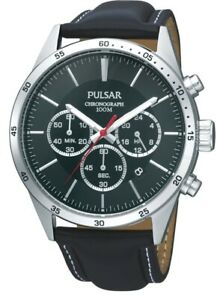 【送料無料】　腕時計　パルサークロノグラフレザーストラップウォッチ×pulsar gents chronograph leather strap watch pt3009x1pnp