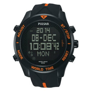 【送料無料】　腕時計　パルサートイレディジタルクロノグラフpq2037x1pnppulsar gents digital chronograph resin strap watch pq2037x1pnp