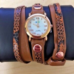 【送料無料】　腕時計　 la mer collections womensスネークスキンラップ la mer collections womens cute snake skin layer wrap around bracelet watch 17,235円