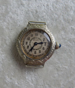 【送料無料】　腕時計　プラチナ？レディーススイスサファイアアールヌーボーホテルhrers platinum ladies engraved watch 15 jewels swiss sapphire art nouveau｜hokushin