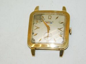 【送料無料】　腕時計　ビンテージスイスゴールドvintage swiss mens benrus gold ep fi 20 winding watch 17 jewels runs