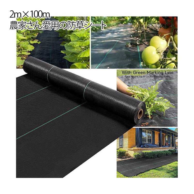 防草シート 庭園 草よけシート 除草シート 人工芝下 UVカット 半永久 厚手 砂利下 雑草 DIY 2m&times;100m 雑草防止シート 造園 抗菌 園芸 送料無料 園芸 高密度 100m 人工芝 雑草対策 芝生 ガーデニング 雑草防止 雑草シート 2m｜hokutostore