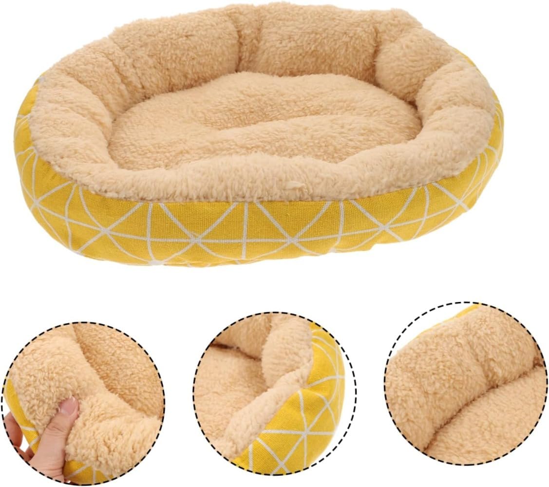 犬小屋 (XS/30*30cm) 猫寝マット 快適な犬の巣 犬寝マット 冬のペットマット フリースペットベッド ラムフリースのペットベッド 犬用ベッド 布 ペット用品 Yellow 実用的な猫用ベッド 4,115円