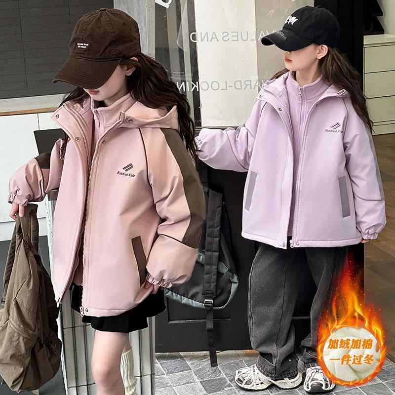 休日 秋冬 子供服 カジュアル ライナー付き 通学 ショッピング フード付き レジャー ジャンバー ジャケット 女の子 キッズ ガールズ スリーインワン